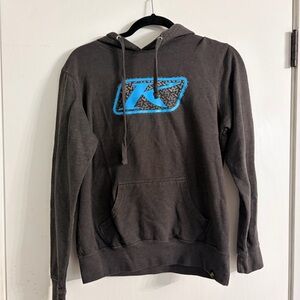 Klim Charcoal Hoodie with Blue Graphic